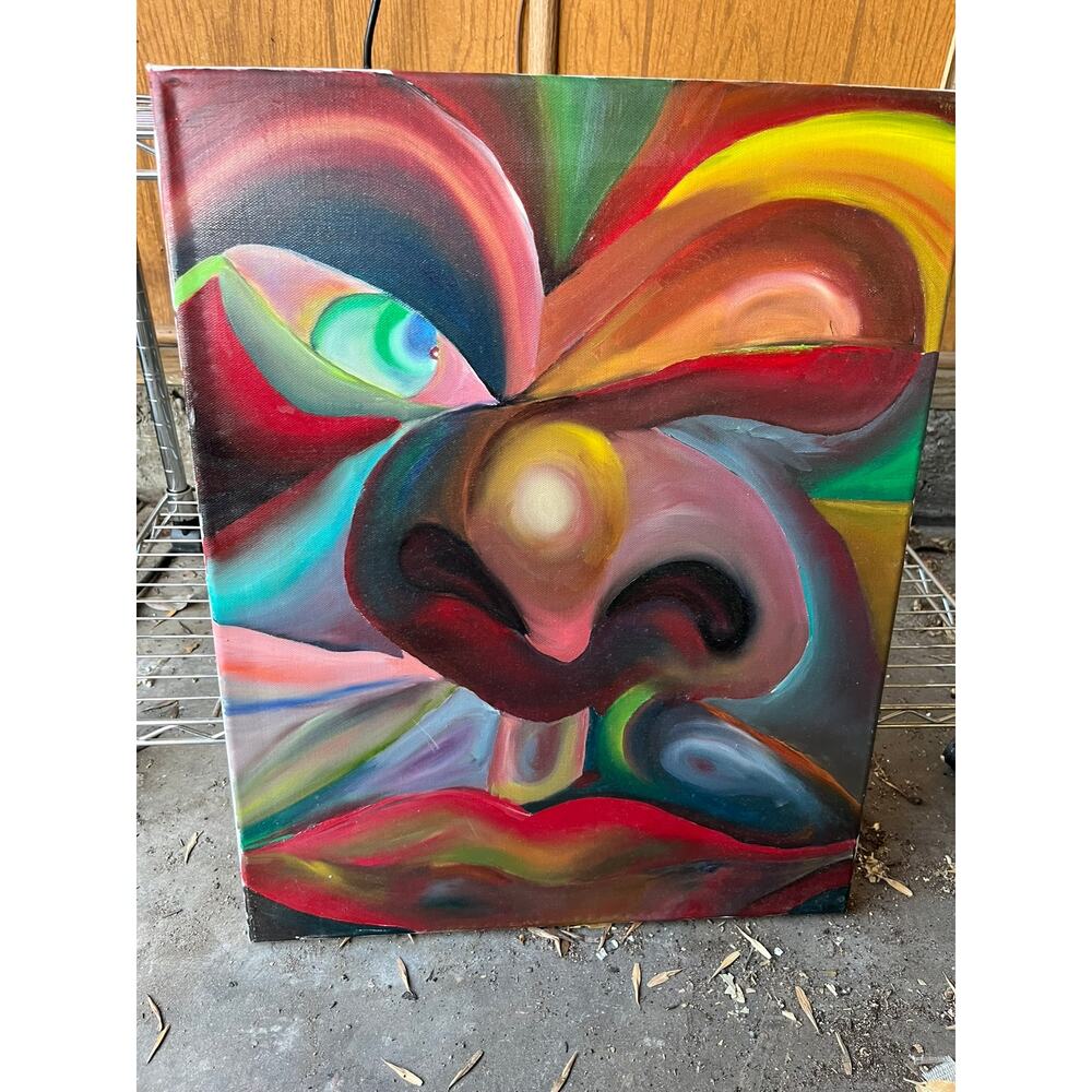 Original 2020 Ricardo Cobian Painting 15x20 "TF U Mean Foo"
